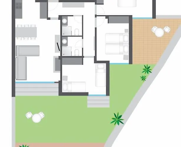 アパート Airy 3br, Ac, Garden, 2min Strip, 8min Oura *